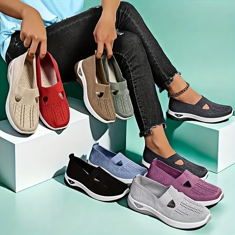 Women'S Shoes With Arch Support - Mulheres primavera verão malha deslizamento em