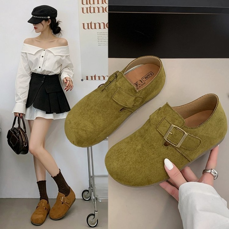 Pointed Toe Flat - Sapatos Birken de Camurça para Mulheres