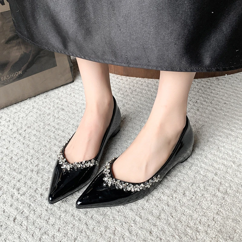 Moda strass boca rasa sapatos  - Pointed Toe Flat avaliação e preço