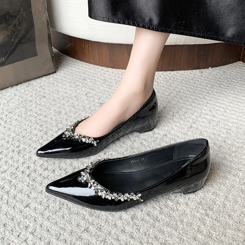 Moda strass boca rasa sapatos  - Pointed Toe Flat avaliação e preço