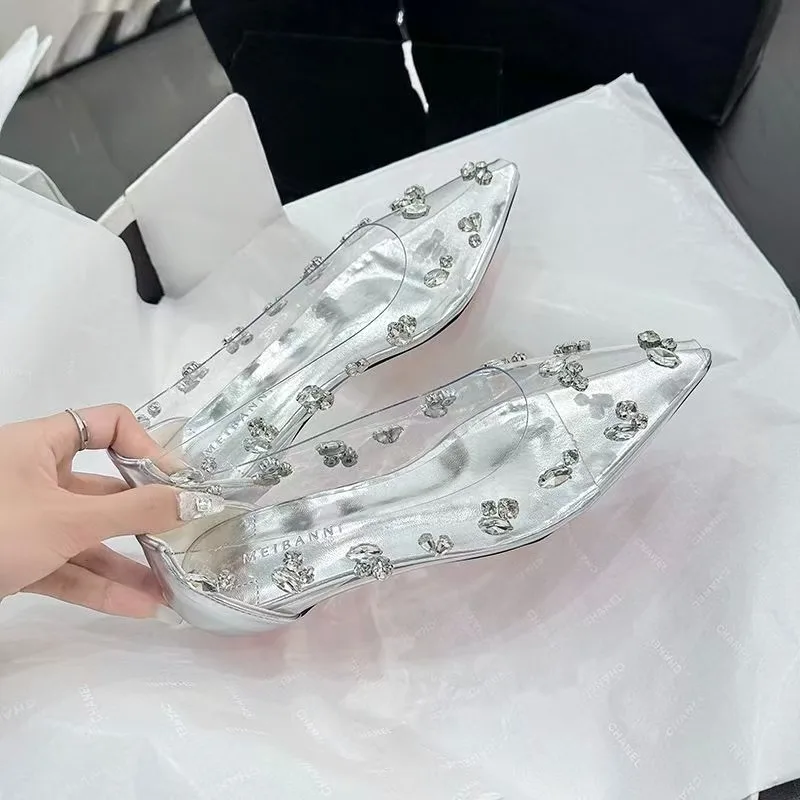 Sapatos Transparentes de PVC c - Pointed Toe Flat avaliação e preço