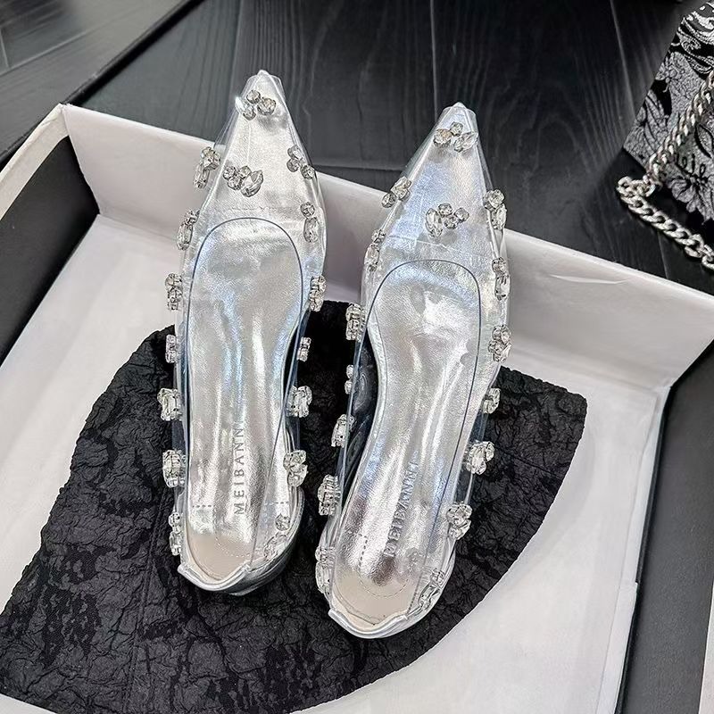 Sapatos Transparentes de PVC c - Pointed Toe Flat avaliação e preço