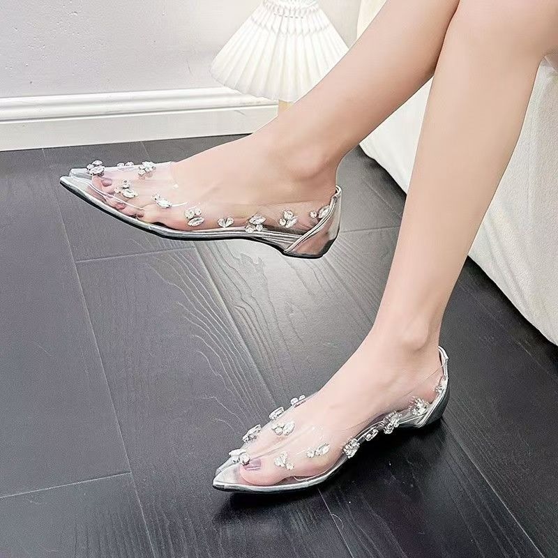 Sapatos Transparentes de PVC c - Pointed Toe Flat avaliação e preço