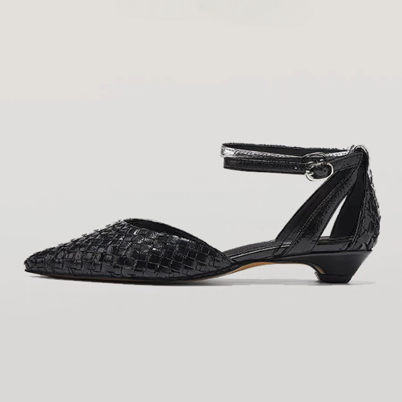 Dedo do pé apontado salto baix - Women Shoes Branded avaliação e preço