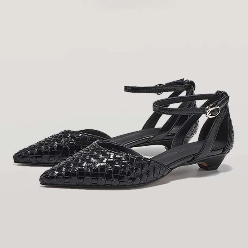 Dedo do pé apontado salto baix - Women Shoes Branded avaliação e preço
